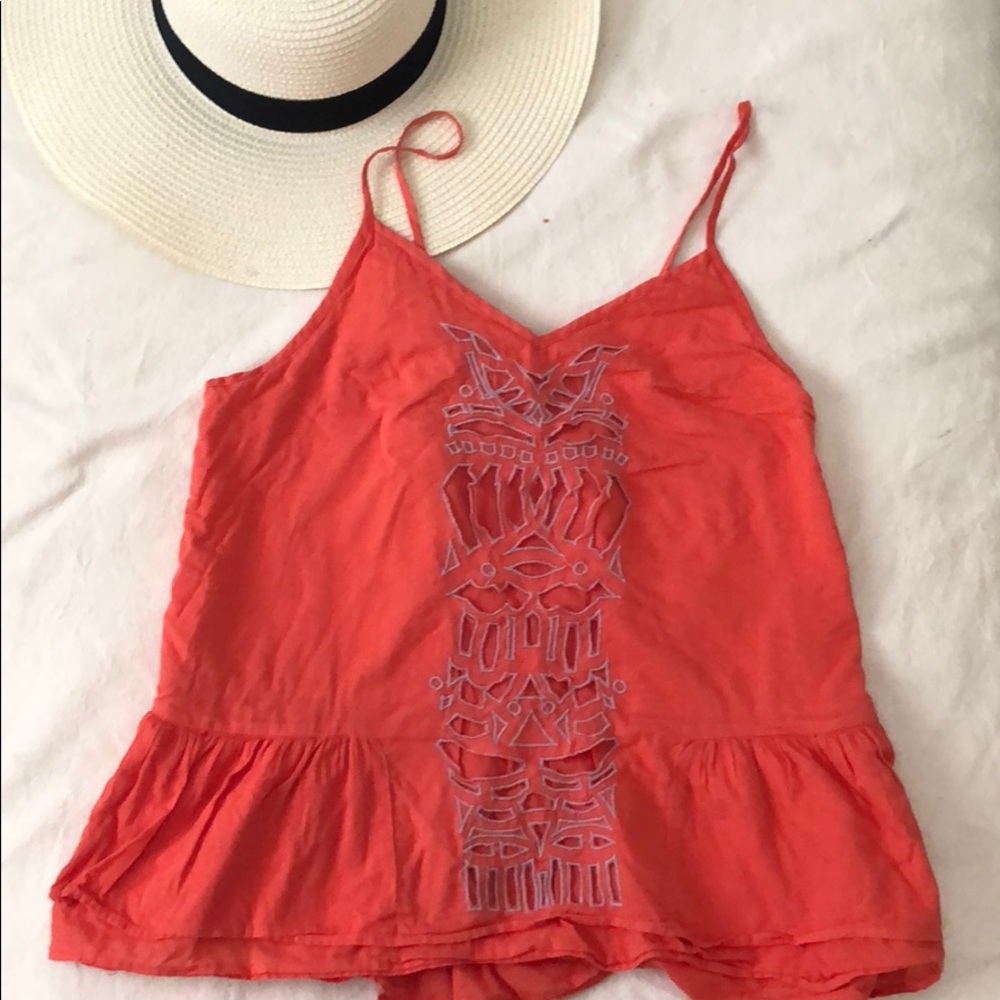 Anthropologie coral tank top